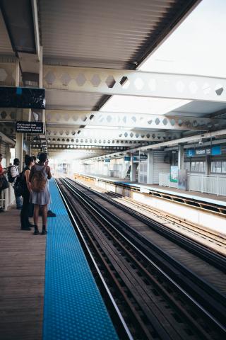 Subway station tracks